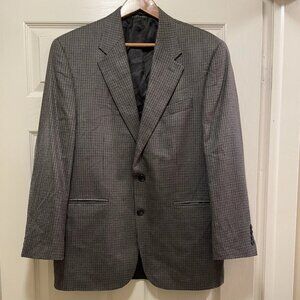 LAUREN RALPH LAUREN Men’s Gray/Blue/Brown Plaid Silk/Wool Blend Sportcoat 40R